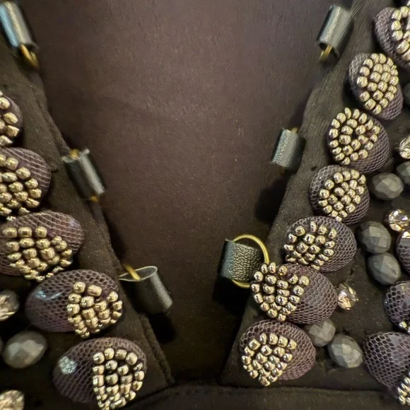 X by NBD Zintia Embellished Mini Dress in Black 6 missing tassel - Picture 3 of 9